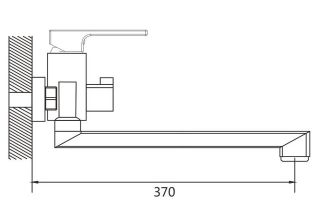 Смеситель для ванны Shevanik S8222T оружейная сталь